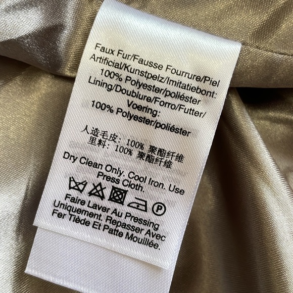 NWT DKNY Silver Grey Lux Faux Fur Lined Pockets Jacket M - Picture 6 of 6